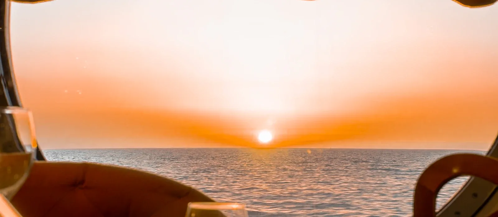 Sunset ocean dining table